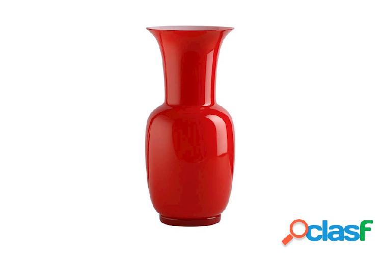 Venini Vaso Opalino vetro di Murano rosso rosso
