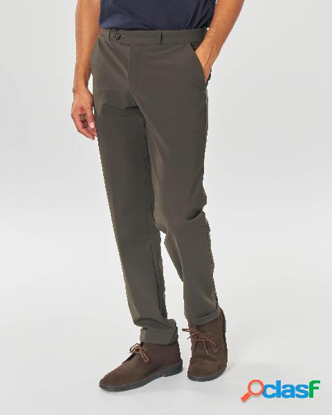 Winter Chino Pant verde militare in tessuto tecnico stretch