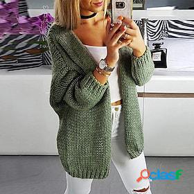 Womens Cardigan Sweater Jumper Knit Knitted Tunic Open Front