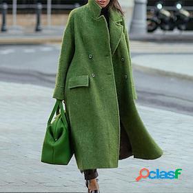 Womens Coat Winter Fall Outdoor Work Street Maxi Coat Stand