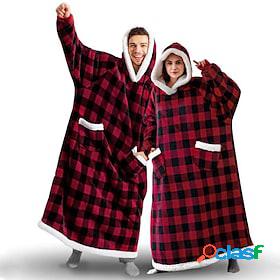 Womens Couples Pajamas Nightgown Wearable Blanket Hoodie
