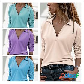 Womens T shirt Tee Basic Daily Modern Plain V Neck Spring