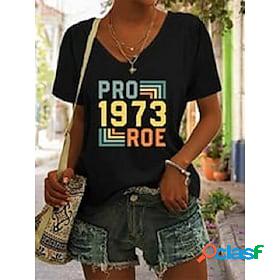 Women's T shirt Tee Black Print Letter Vote Ruthless Daily