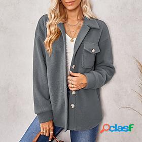 Womens Teddy Coat Casual Casual Daily Comfortable Single