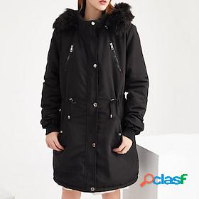 Womens Winter Jacket Winter Coat Parka Pocket Fur Collar