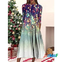 abito casual natalizio da donna tubino abito midi verde