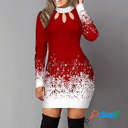 abito maglione natalizio da donna tubino aderente mini abito