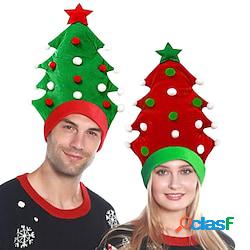 albero di natale cappello peluche decorazione capelli rosso