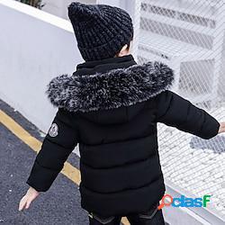 bambini ragazzi cappotto manica lunga nero pianura autunno