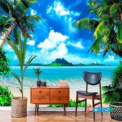carta da parati paesaggio murale mare oceano palma tropicale