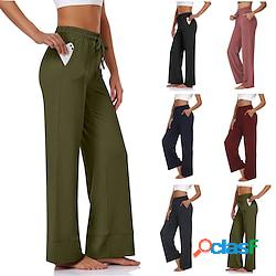 da donna pantaloni a gamba larga yoga stile pilates coulisse