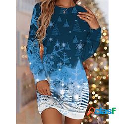 delle donne di natale felpa vestito a trapezio blu navy blu