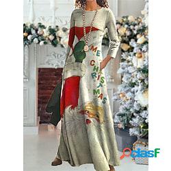 delle donne di natale vestito casuale altalena vestito verde