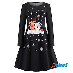 delle donne di natale vestito casuale midi vestito nero