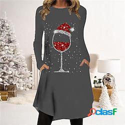 delle donne di natale vestito casuale t shirt vestito tee