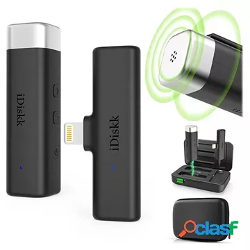 iDiskk Microfono Wireless Clip-On con Custodia di Ricarica -