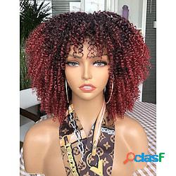 parrucca afro riccia con frangetta per donne nere parrucca