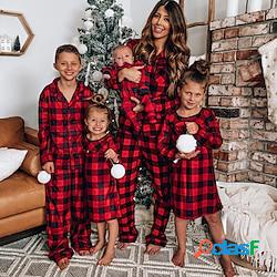 pigiama di natale brutta famiglia cotone plaid set pigiama