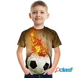 t-shirt da calcio per bambini, manica corta, girocollo, per