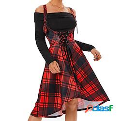 vestito dallaltalena di natale delle donne vestito scozzese