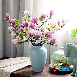 2 pz magnolia imitazione fiore fiore finto decorazione