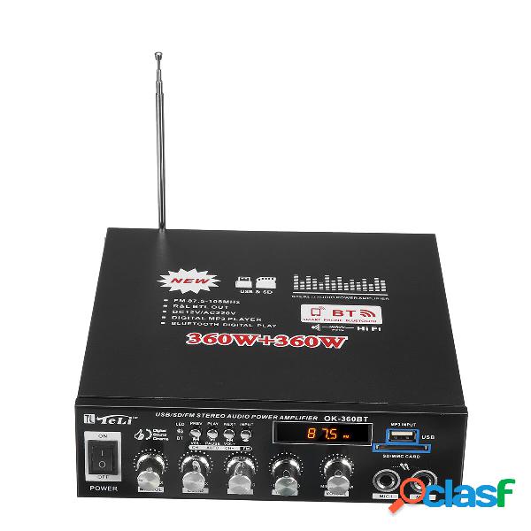 360W + 360W bluetooth Amplificatore di potenza Lettore MP3