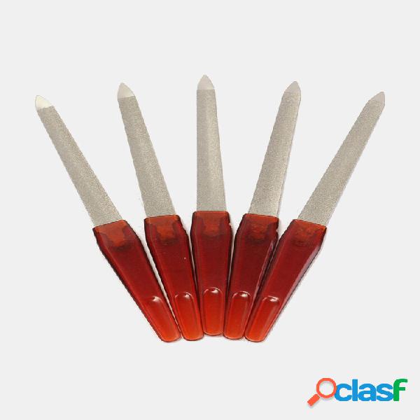 5 pezzi in metallo a doppia faccia Chiodo lime per pedicure