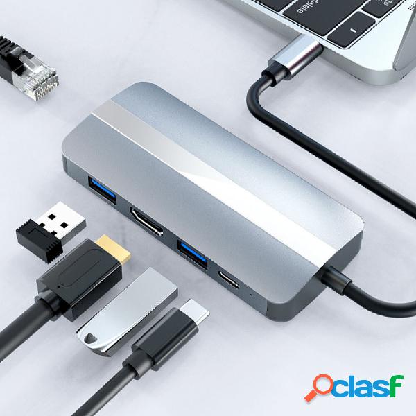 7 in 1 Tipo-C Docking Station USB-C Hub Splitter Adattatore