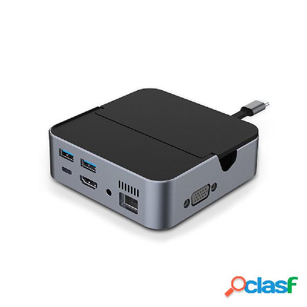 9 in 1 Tipo-C Docking Station USB3.0*2 PD100W 1080P VGA