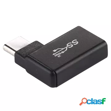 Adattatore OTG USB-C / USB 3.0 a 90 gradi - 10Gbps - Nero