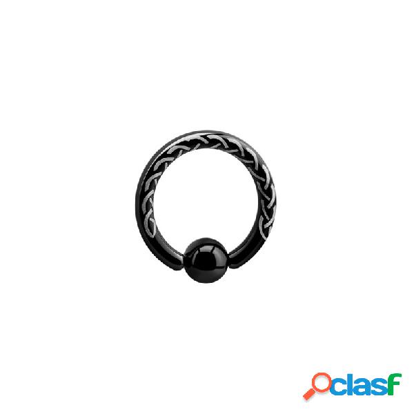 Ball closure ring (surgical steel, black, shiny finish)