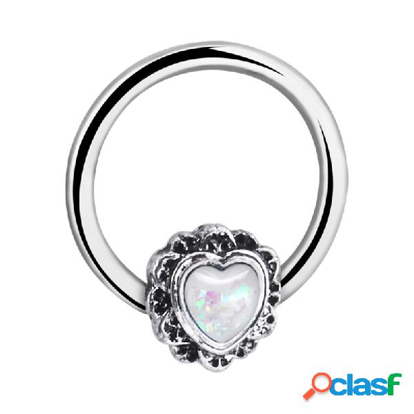Ball closure ring (surgical steel, silver, shiny finish) con