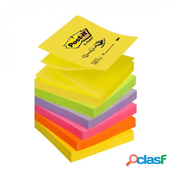 Blocco Post it Super Sticky Z Notes - R330-NR NEON - 76 x 76