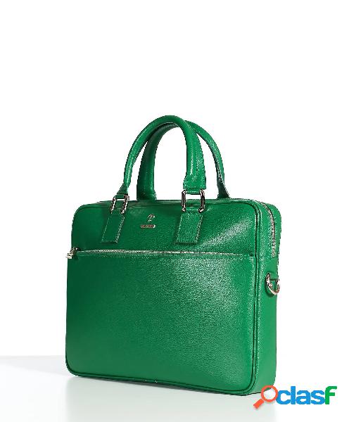 Borsa Ventiquattrore In Pelle Di Vitello Verde Chiaro