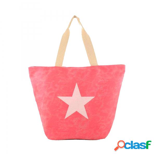 Borsa in tela con stella rosa D&apos;dbalears Borse con