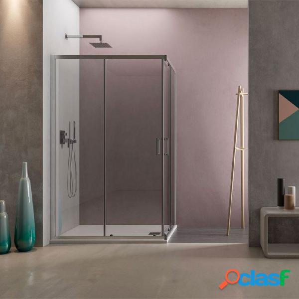 Box doccia angolare Loop 80x90 in alluminio e cristallo