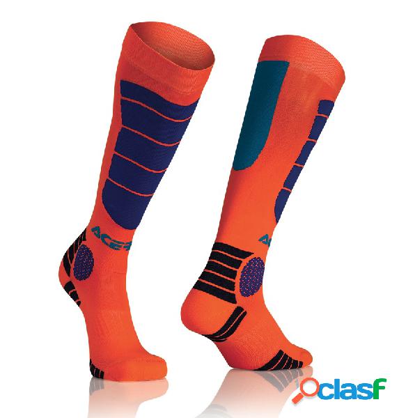 Calze tecniche bambino Acerbis MX Impact Arancio Fluo Blu