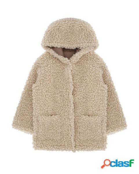 Cappotto orsetto beige con cappuccio M-2XL