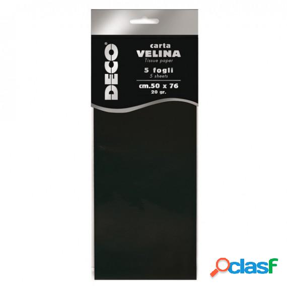 Carta velina - 20 gr - 50 x 76 cm - nero - Deco - busta 5