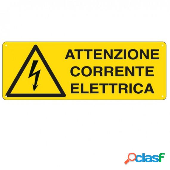 Cartello segnalatore - 35x12,5 cm ATTENZIONE CORRENTE
