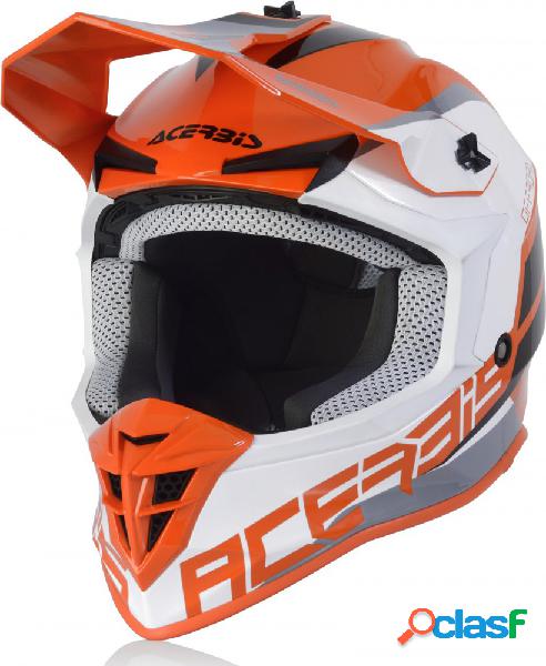 Casco cross Acerbis LINEAR Arancio Bianco