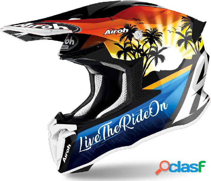 Casco cross Airoh Twist 2.0 Lazyboy lucido