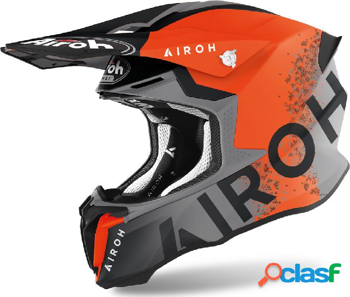 Casco cross Airoh Twist 2 Bit Arancio Grigio Opaco