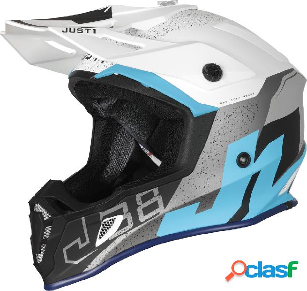 Casco cross JUST1 J38 KORNER Azzurro Bianco