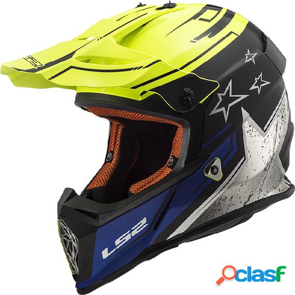 Casco cross LS2 MX437 FAST CORE Nero opaco Giallo fluo