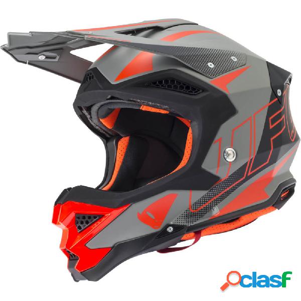 Casco cross UFO Diamond in fibra Nero opaco Arancio