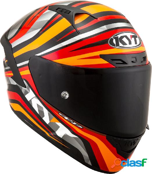 Casco integrale Kyt NX RACE MOOD in fibra Rosso Fluo