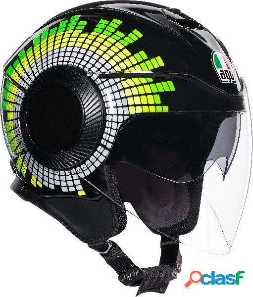 Casco jet AGV ORBYT MULTI GINZA nero giallo verde