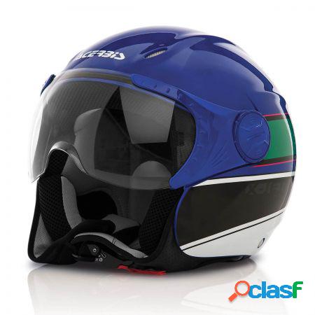 Casco jet Acerbis X-Jet On Bike Blu Verde