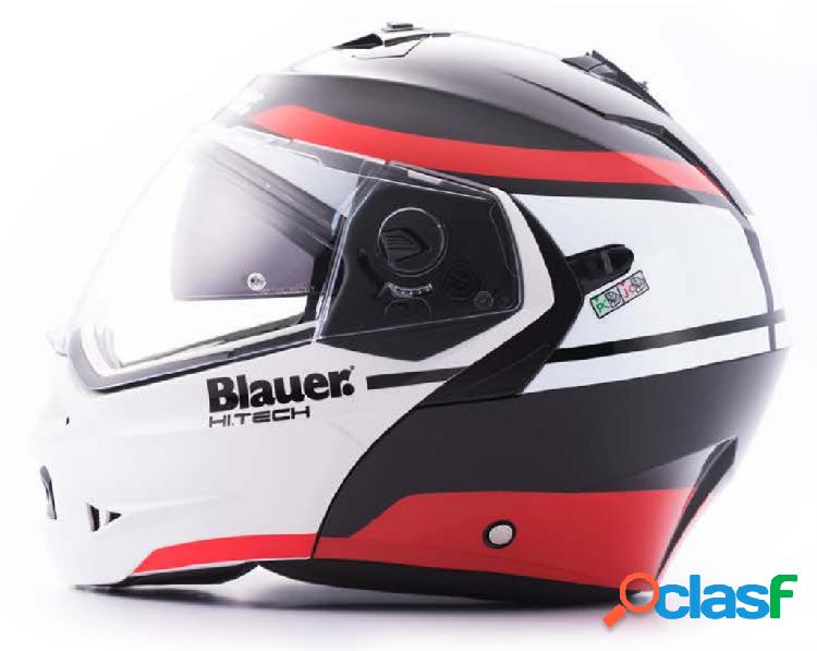 Casco modulare Blauer SKY II Nero Bianco Rosso Opaco